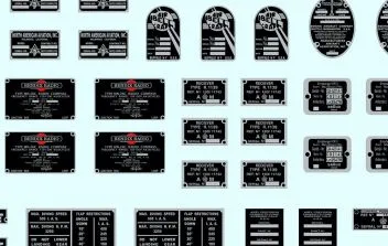 AS48DATA Flugzeug- und Motoren-Typenschilder für Flugzeuge WK II