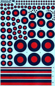 XD72165 RAF Post War Roundels and Fin Flashes in Red/Blue