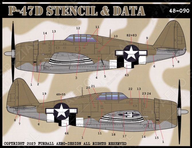 FBD48090 P-47D Thunderbolt Stencils