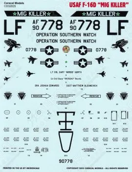 CD32025 F-16D Block 42 Fighting Falcon MiG-Killer