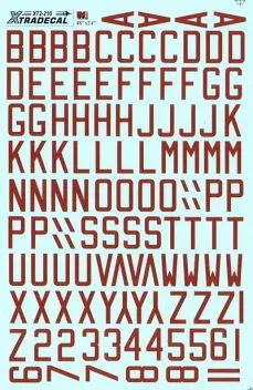XD72210 RAF WW II Dull Red Letters and Numbers 48“ x 24“ x 6“