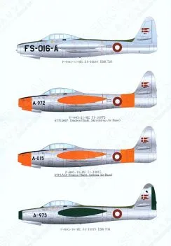 LN32-D14 F-84E/G Thunderjet dänische Luftwaffe frühe/späte Periode