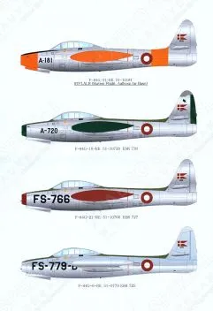 LN72-D21 F-84E Thunderjet Royal Danish Air Force Early/Late Period