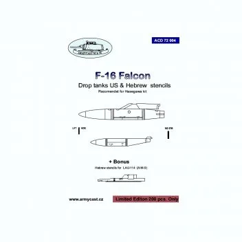 ACD72004 F-16 Fighting Falcon Stencils für Zusatztanks