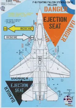 PRO722402 F-16C/D Block 52+ Adv Fighting Falcon Low Visibility Stencils