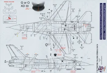PRO722402 F-16C/D Block 52+ Adv Fighting Falcon Low Visibility Stencils