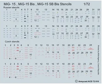 ACD72010 MiG-15bis Fagot-B Stencils