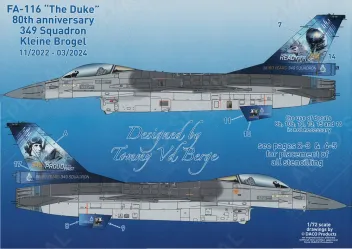 DCD7279 F-16A Block 20 MLU Fighting Falcon belgische Luftwaffe Staffeljubiläen