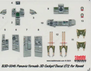 B3D72046 Tornado ECR 3D-gedruckte Cockpitdetails
