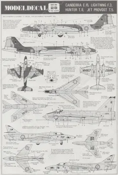 MDC028 Canberra, Hunter, Jet Provost & Lightning
