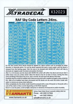 XD32023 Royal Air Force WK II Code-Buchstaben und -Ziffern in Sky 24“