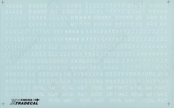 XD48045 Britische Nachkriegszeit weiße Buchstaben, Ziffern und Schriftzüge