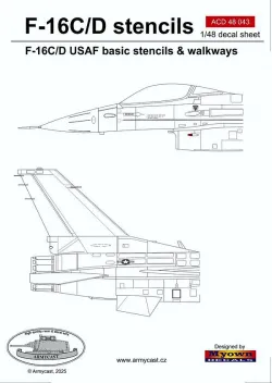 ACD48043 F-16C/D Fighting Falcon U.S. Air Force grundlegende Stencils und Walkways