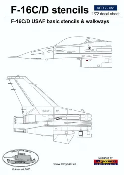 ACD72051 F-16C/D Fighting Falcon U.S. Air Force grundlegende Stencils und Walkways