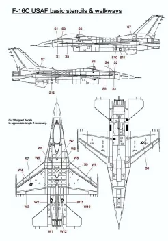 ACD72051 F-16C/D Fighting Falcon U.S. Air Force grundlegende Stencils und Walkways