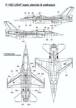 ACD72051 F-16C/D Fighting Falcon U.S. Air Force grundlegende Stencils und Walkways