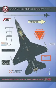 BMA48048 F-16 Fighting Falcon Stencils (frühe Version)