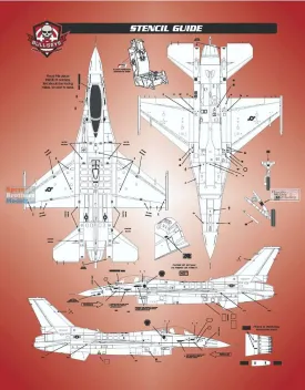 BMA48049 F-16 Fighting Falcon Stencils (späte Version)