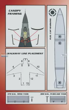 BMA48049 F-16 Fighting Falcon Stencils (späte Version)