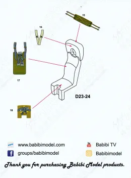B3D48017 F-4E Terminator 2020 3D-gedruckte Cockpitdetails