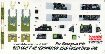 B3D48017 F-4E Terminator 2020 3D-gedruckte Cockpitdetails