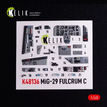 K48136 MiG-29C Fulcrum-C (9-13) 3D-gedruckte Cockpitdetails