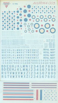 MA44003 Buchstaben, Ziffern, Kokarden & Seitenleitwerkbänder GB Nachkriegszeit