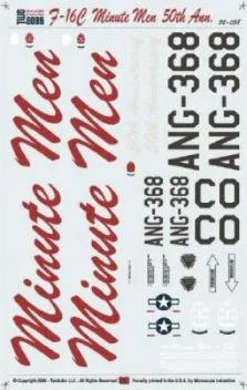 TB32038 F-16C Colorado ANG Minute Men 50th Anniversary