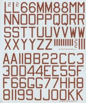 XD48048 Buchstaben und Ziffern in Rot