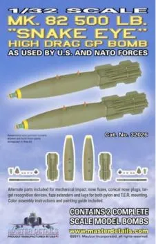 MD32026 Mk.82 500 lb. Snake Eye Bombe