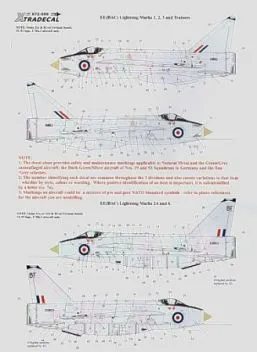 XD72096 Lightning F.1/1A/2/2A/3/6 and T.4/5 Stencils
