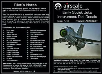 AS48SJET Cockpit-Instrumente für frühe sowjetische Jets