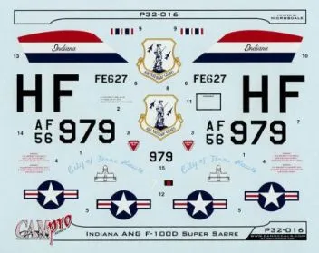 CPS32016 F-100D Super Sabre 113th TFS, Indiana ANG