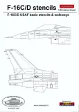 ACD48043 F-16C/D Fighting Falcon U.S. Air Force grundlegende Stencils und Walkways