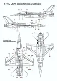 ACD48043 F-16C/D Fighting Falcon U.S. Air Force grundlegende Stencils und Walkways