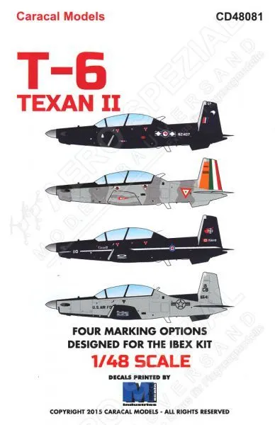 Caracal 1/48 decals T-6 Texan II CT-156 Harvard II CD48081 Ibex