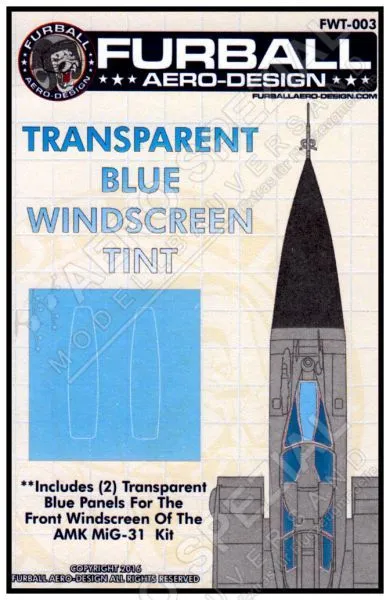 Furball 1/48 MIG-31 Blue Winscreen Tint Film for the AMK Kit - FWT003 Furball 1/48 MIG-31 Blue Winscreen Tint Film for the AMK Kit - FWT003