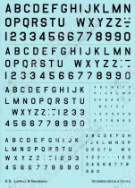 TMD72151S U.S. Letters and Digits 6, 8, 10, 12, 16, 20 and 24 inch (black)