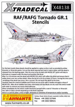 XD48138 Tornado GR.1/1A RAF/RAFG Stencils