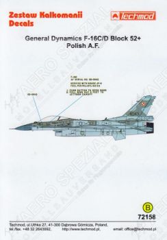 TMD72158 F-16C/D Block 52+ Fighting Falcon Codes & National Insignia