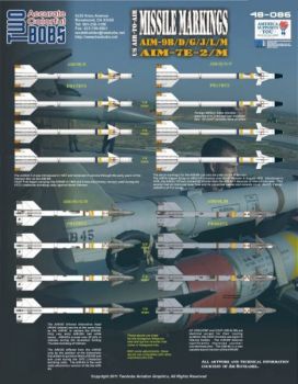 TB48086 AIM-7E-2/M Sparrow and AIM-9B/D/E/G/H/J/L/M/N/P Sidewinder Markings