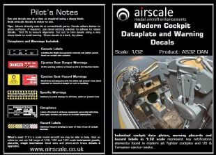 AS32DAN Cockpit Data and Warning Plates for Modern Jets