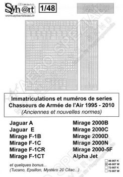 SY48907W French Air Force Registrations and Serials, 1995-2010 (White)