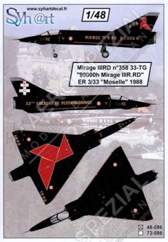 SY48086 Mirage IIIRD Special Finish 90,000 Flight Hours