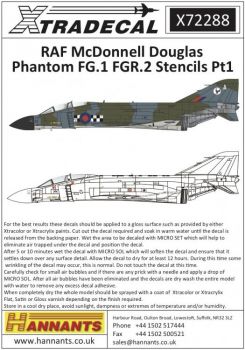 XD72288 Phantom FG.1/FGR.2 Stencils Royal Air Force (getarnte Maschinen)