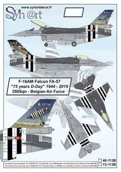 SY48113B F-16AM Fighting Falcon 75 Years D-Day No. 350 Sqn