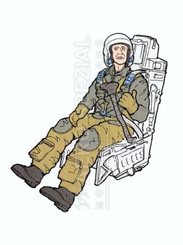 AB32135 Jet Pilot U.S. Air Force in Ejection Seat for F-117A Nighthawk