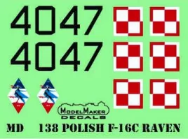 MODM48138 F-16C Block 52+ Fighting Falcon Polish Air Force including paint mask