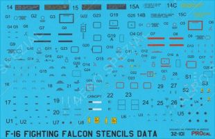 PRO32101 F-16 Fighting Falcon Stencils
