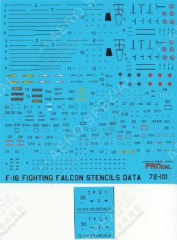 PRO72101 F-16 Fighting Falcon Stencils